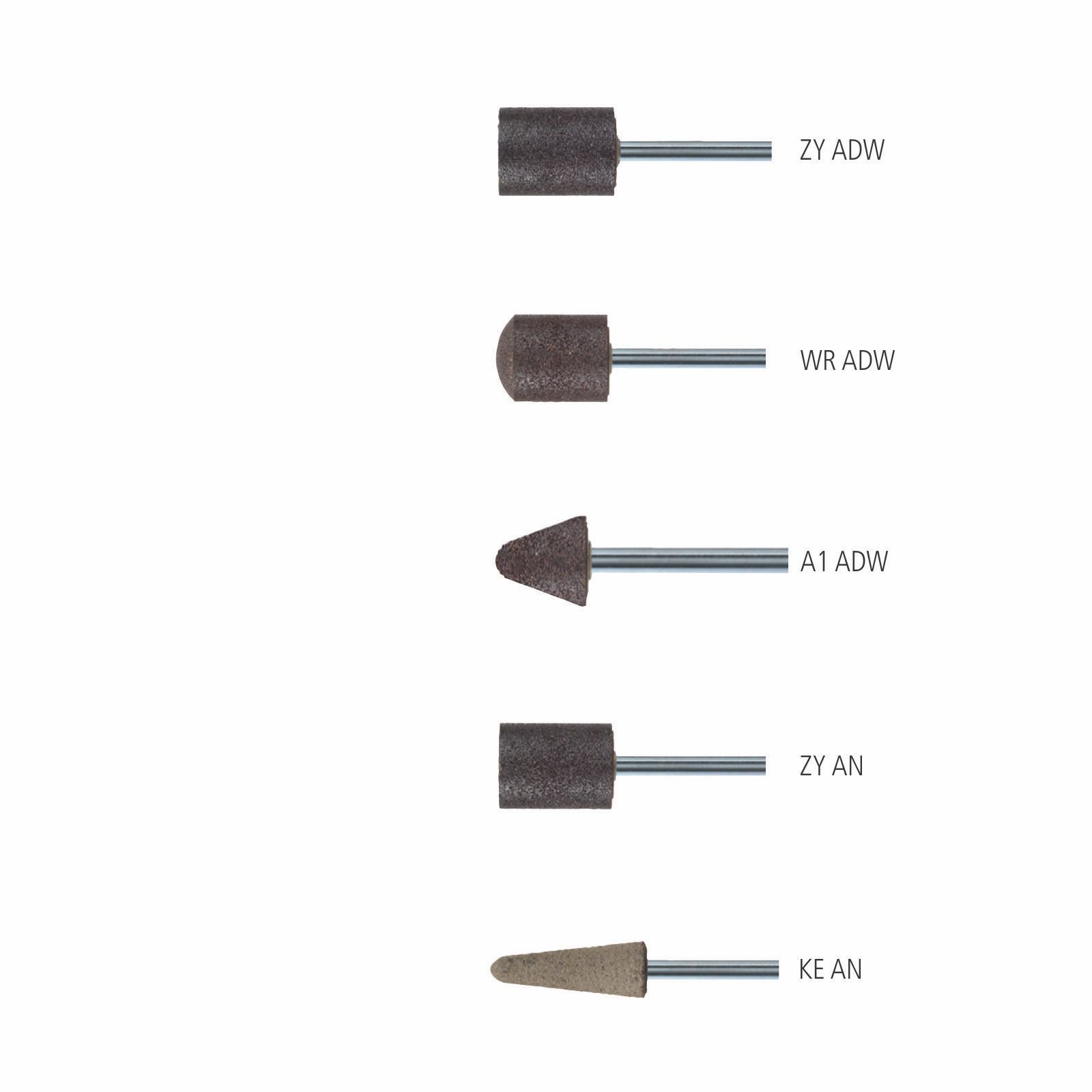 PFERD MOUNT POINT A24 6X19MM 6MM SHANK AL/OX D/RED/WH ADW 60L6B